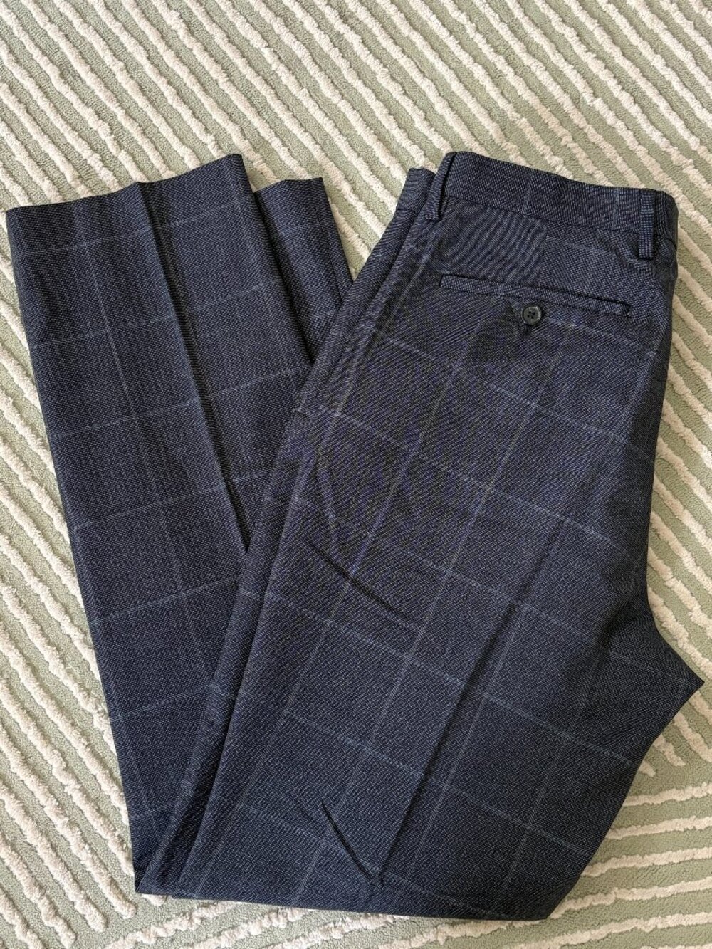 Banana Republic Slim Fit Stretch Wool Plaid Dress Pants - 32x32 BR+
